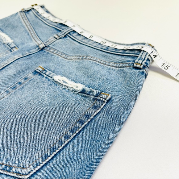 Abercrombie and Fitch Zoe Natural Rise Vintage Distressed Mini Jean Skirt - Picture 6 of 10